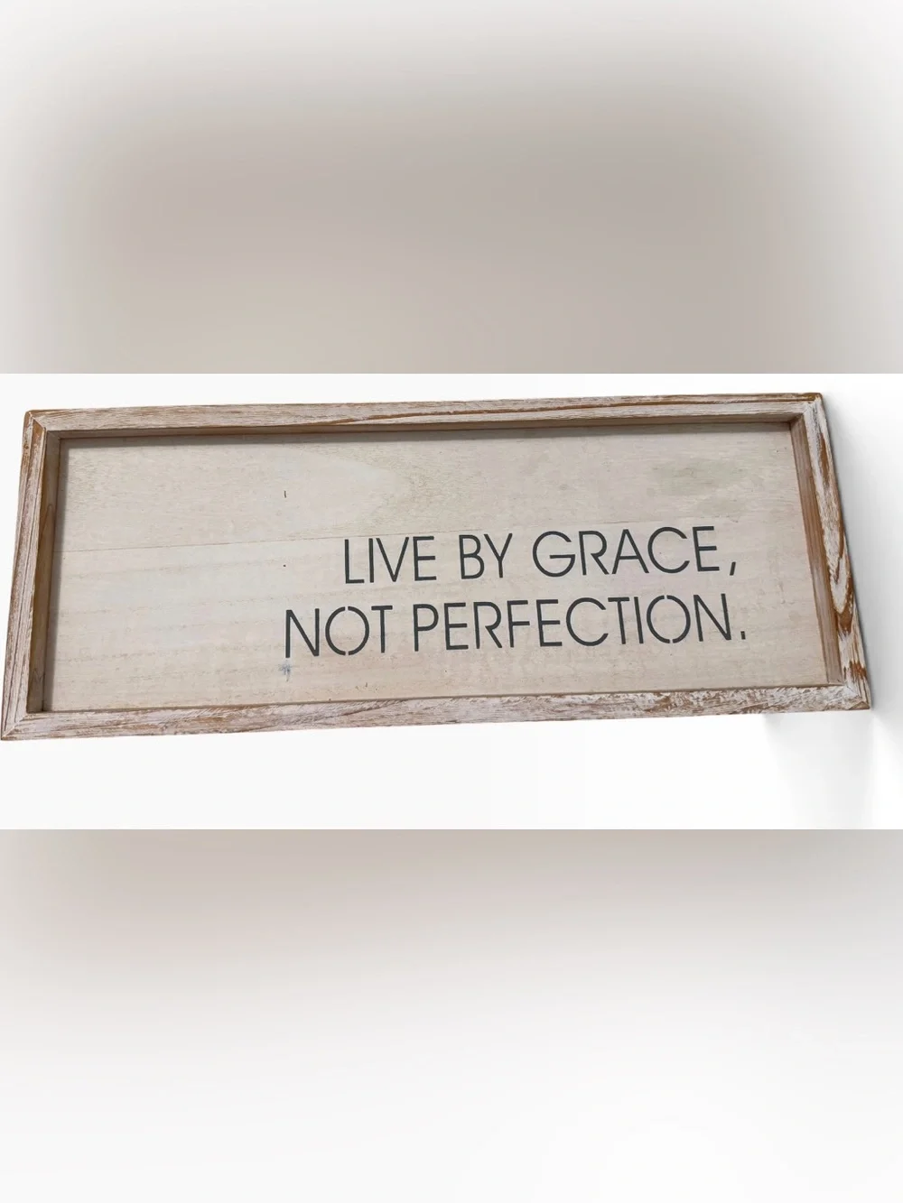 Live By Grace Not Perfection Farmhouse Framed Wood Wall Sign